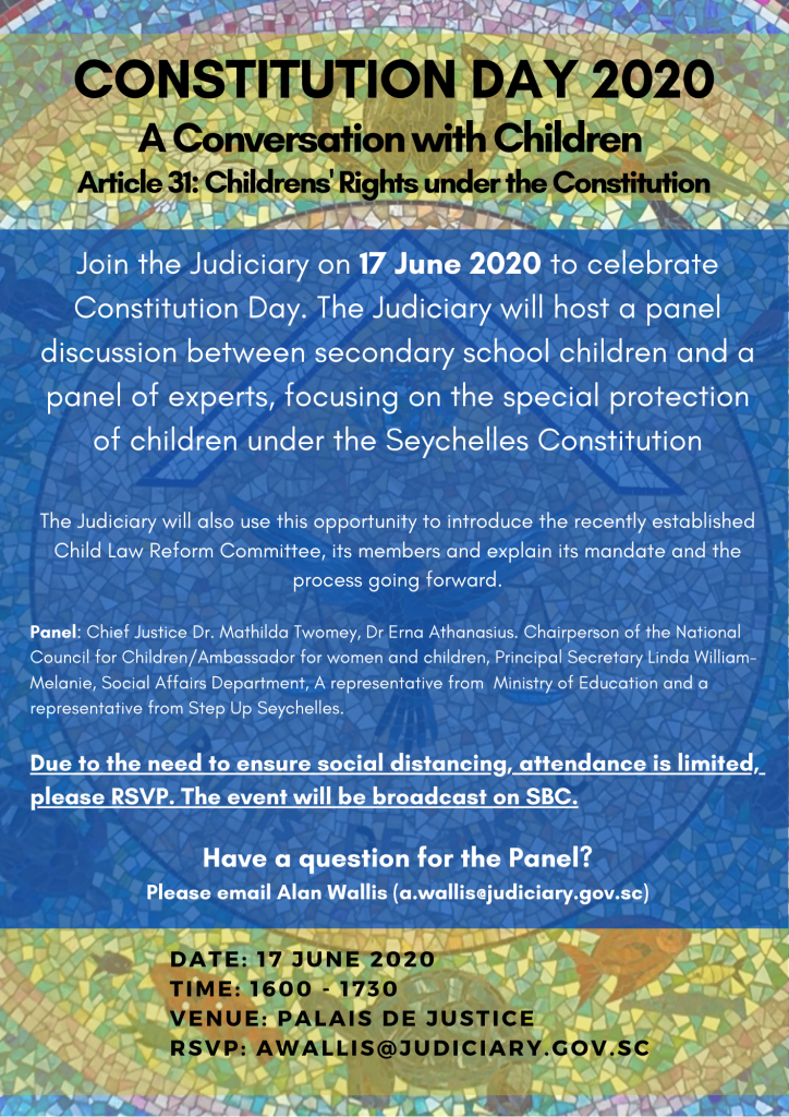 12 JUNE 2020: EVENT- CONSTITUTION DAY 2020 - 17 JUNE 2020 - THE RIGHT OF THE CHILD